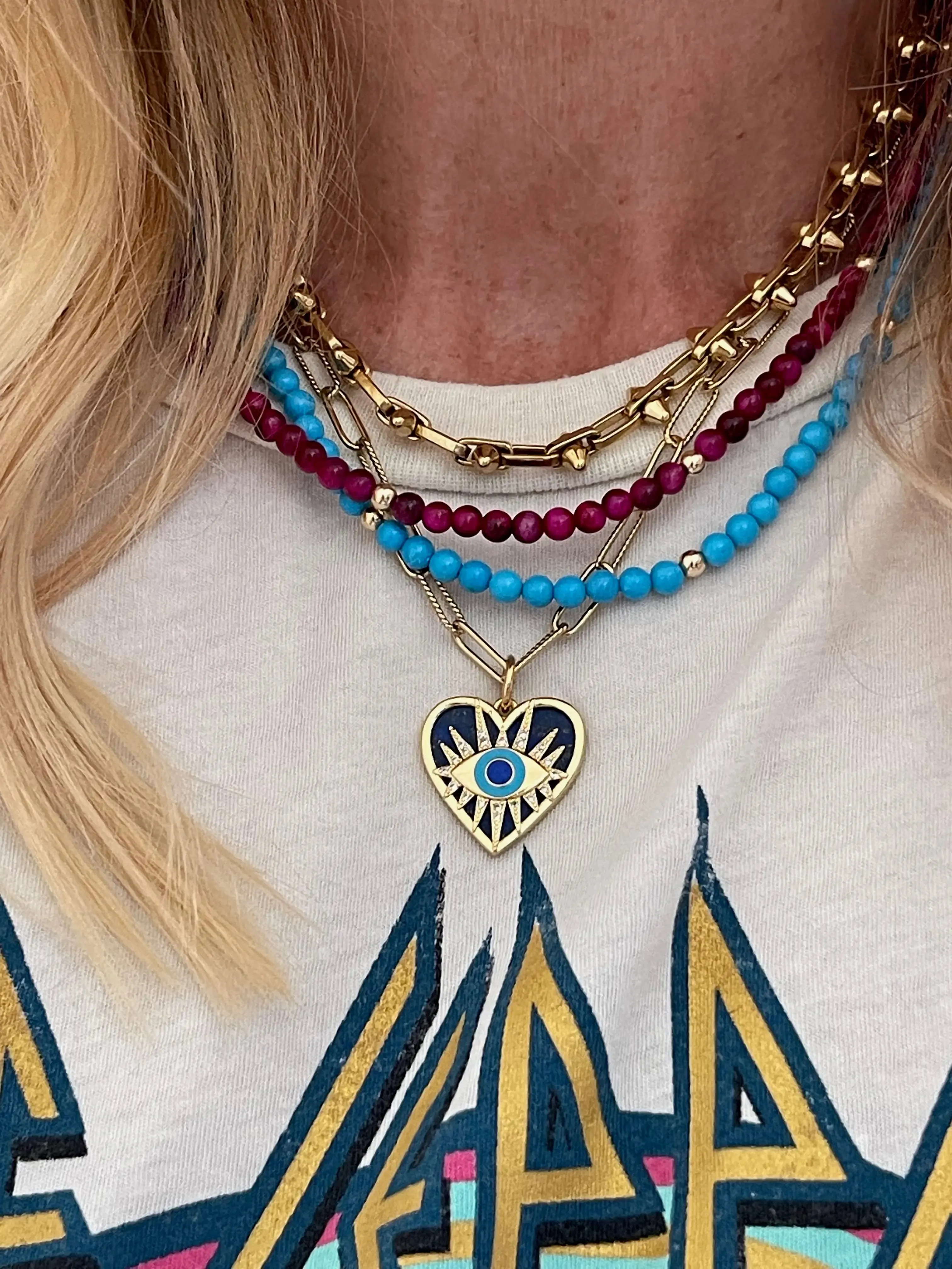 Alexandrine Necklace | Turquoise Magnesite   Gold Filled Accents