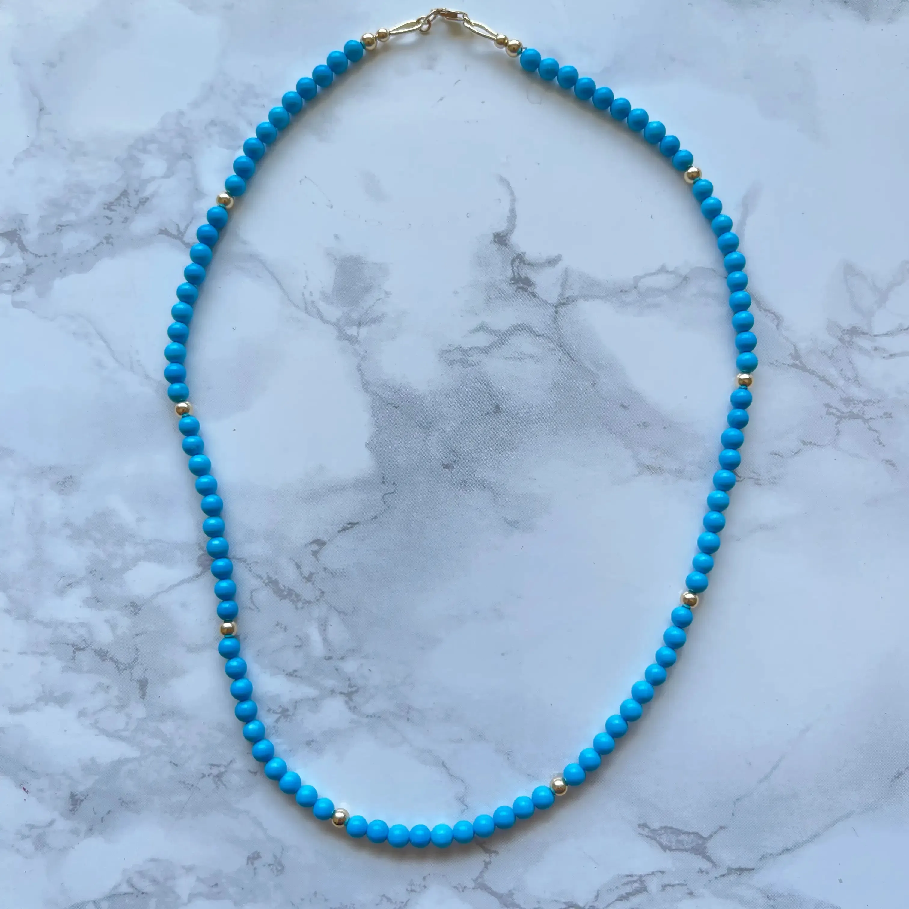 Alexandrine Necklace | Turquoise Magnesite   Gold Filled Accents
