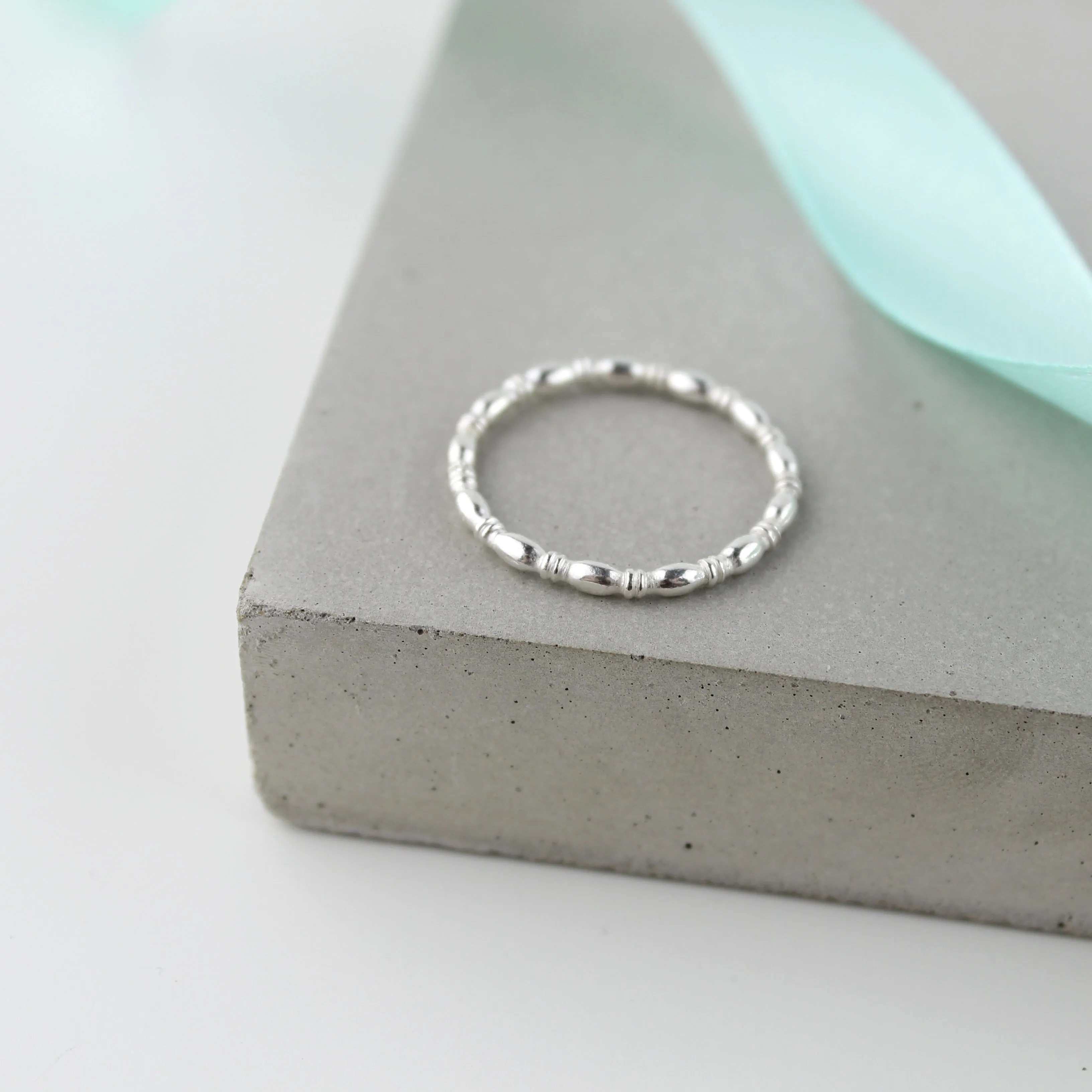 Bamboo Silver Stacking Ring