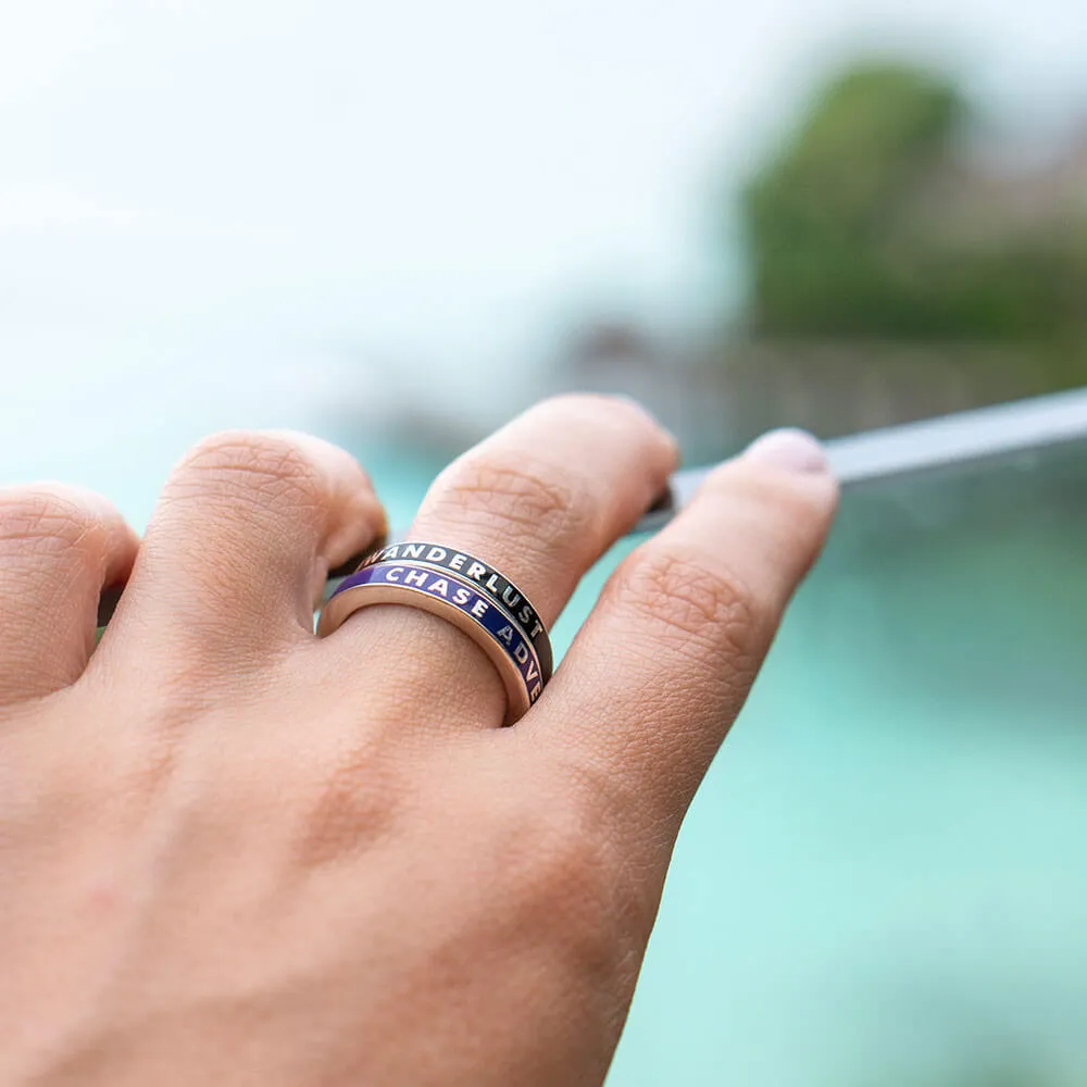 Chase Adventure Ring, Purple Enamel, Silver