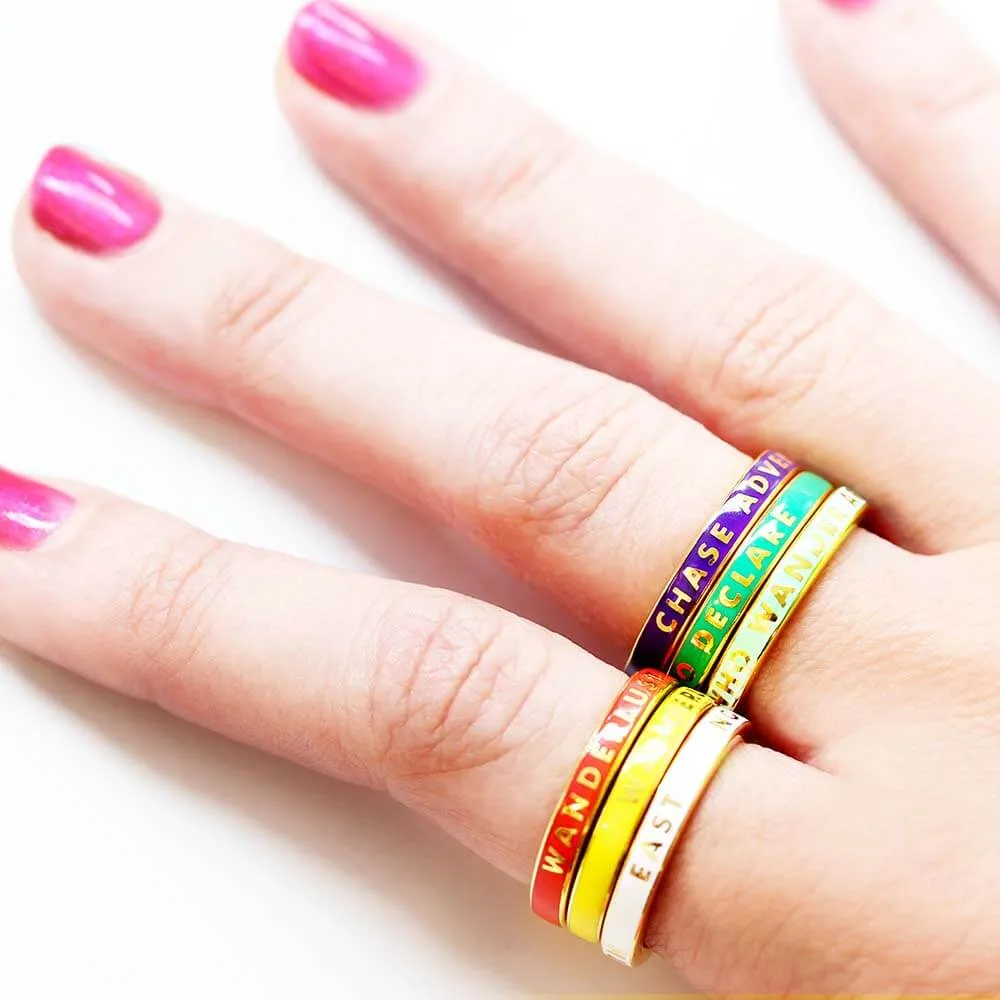 Chase Adventure Ring, Purple Enamel, Silver