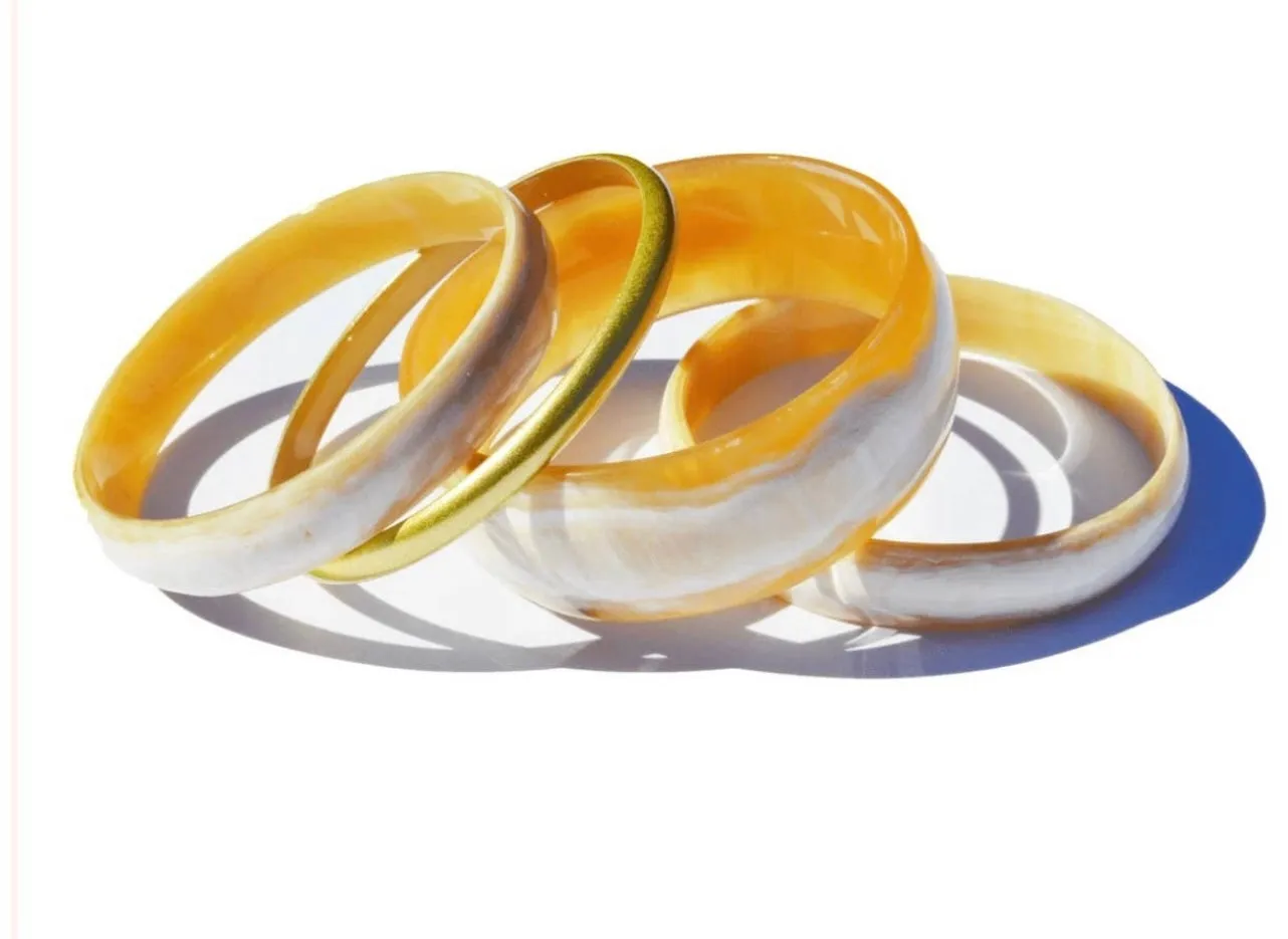 Natural & Gold Bangle Set-Sunshine Tienda