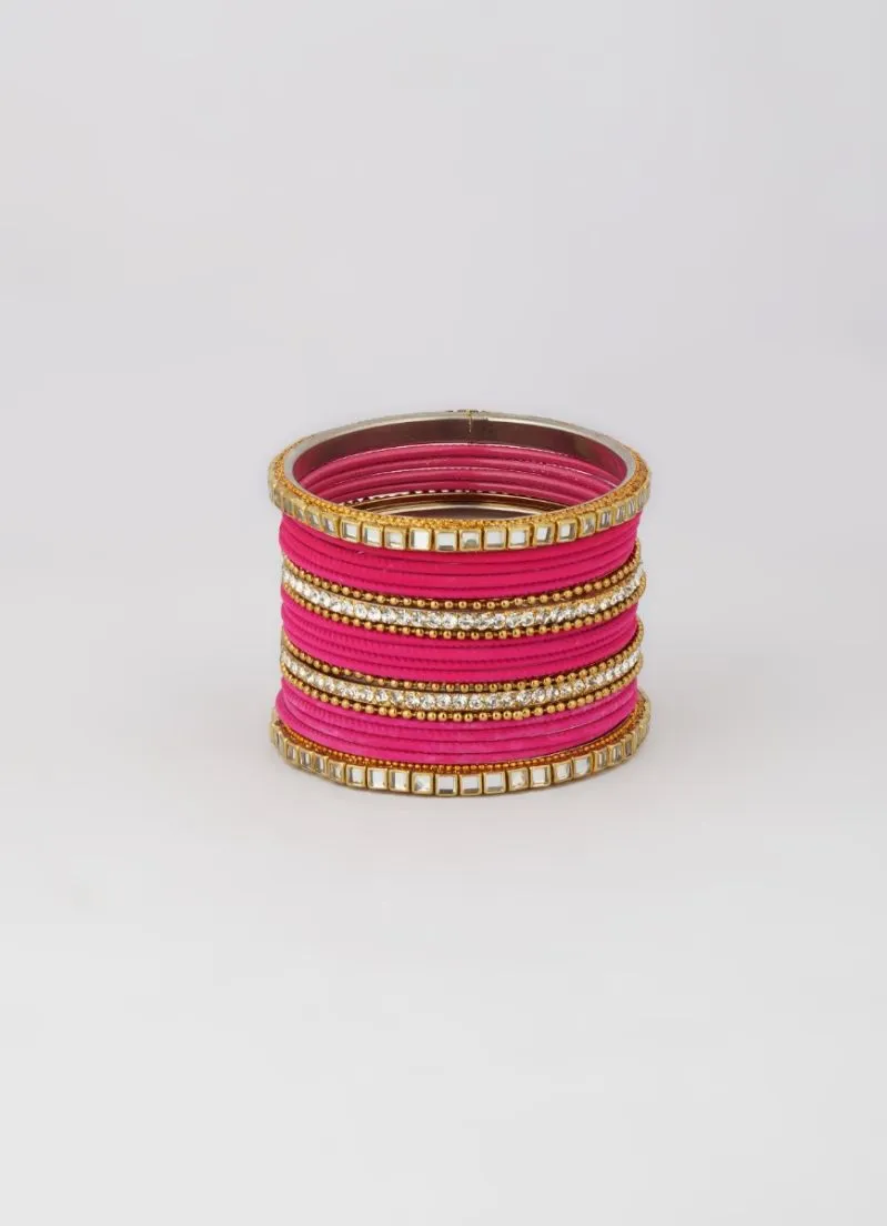 Pink Double Bangle Set