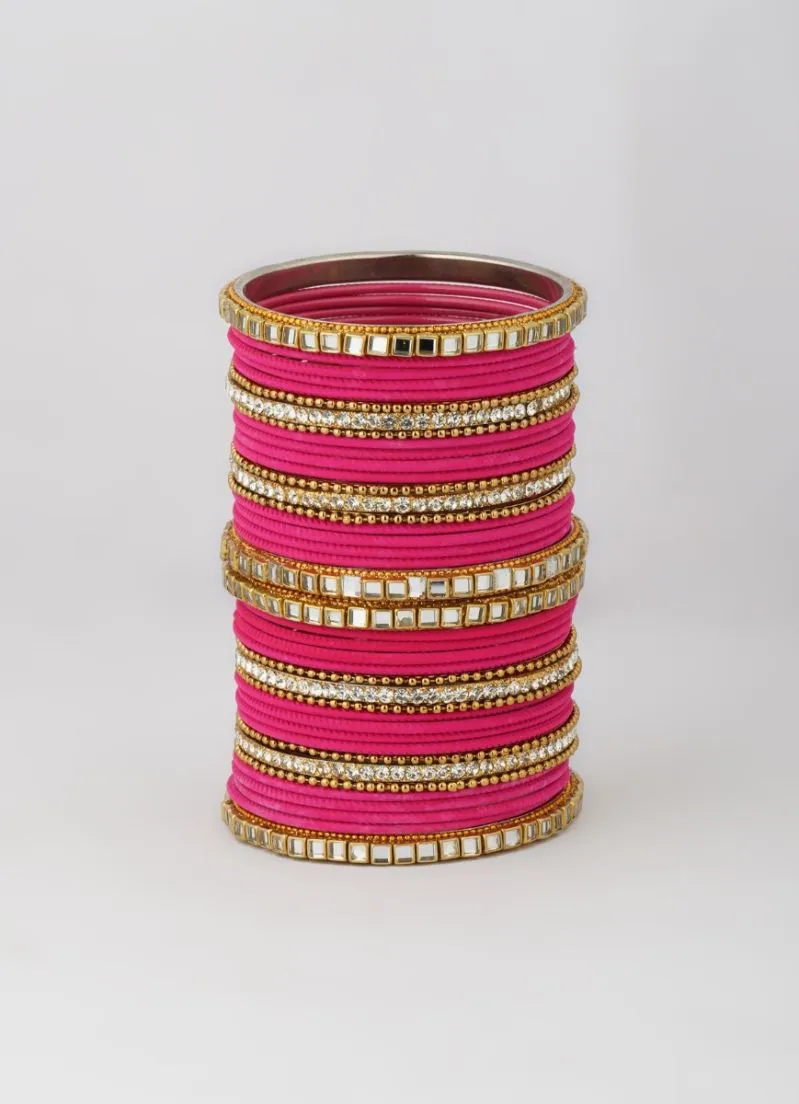 Pink Double Bangle Set