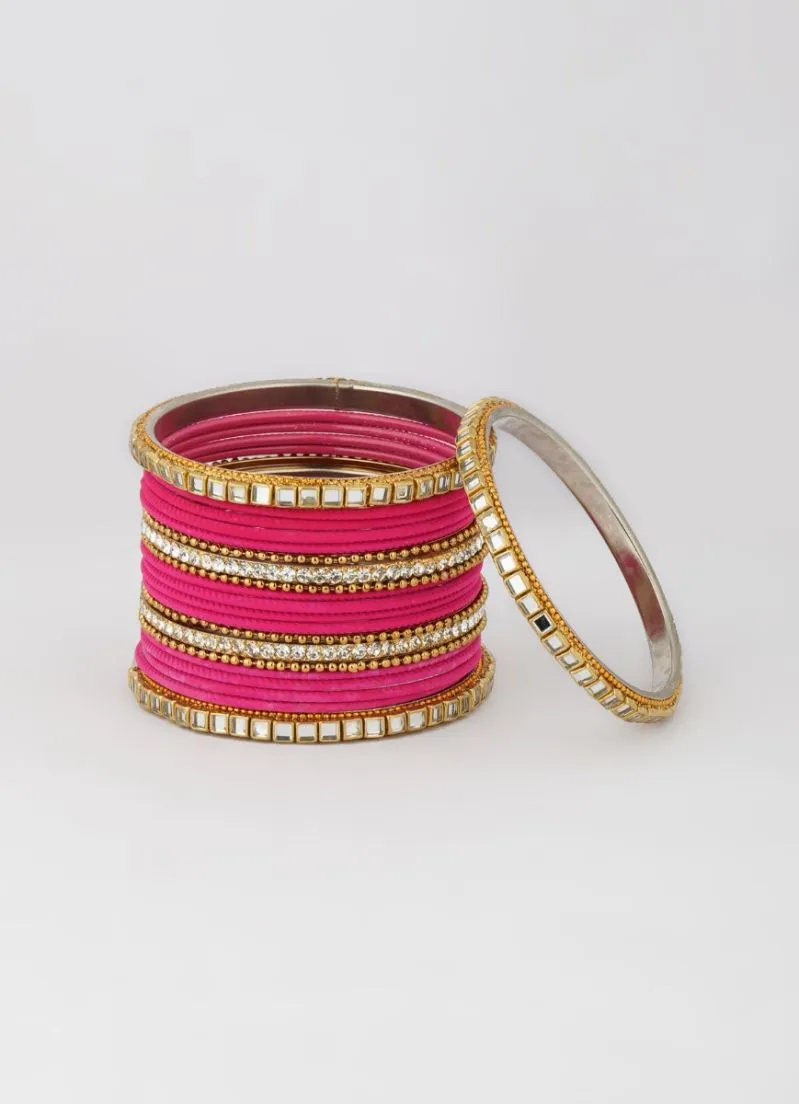 Pink Double Bangle Set