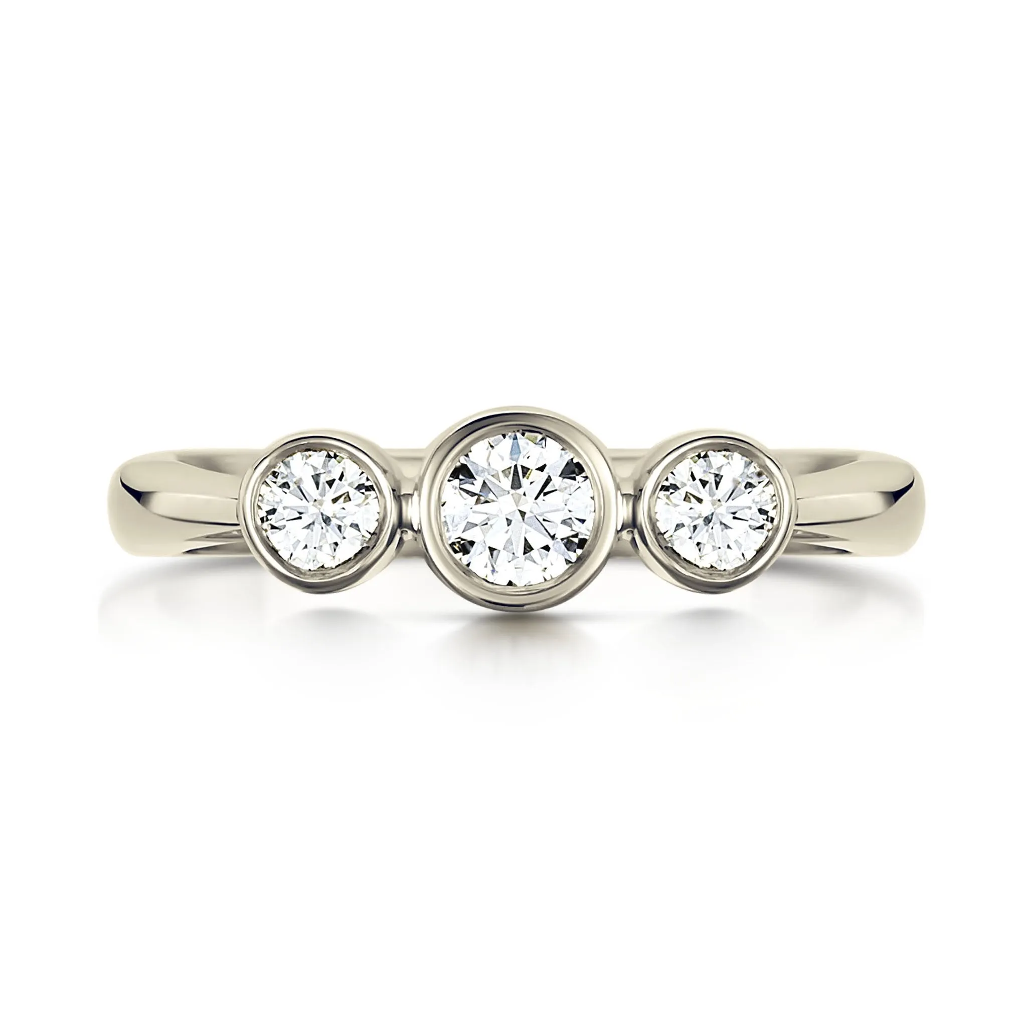 Trilogy Diamond Dress Ring in 18ct White Gold
